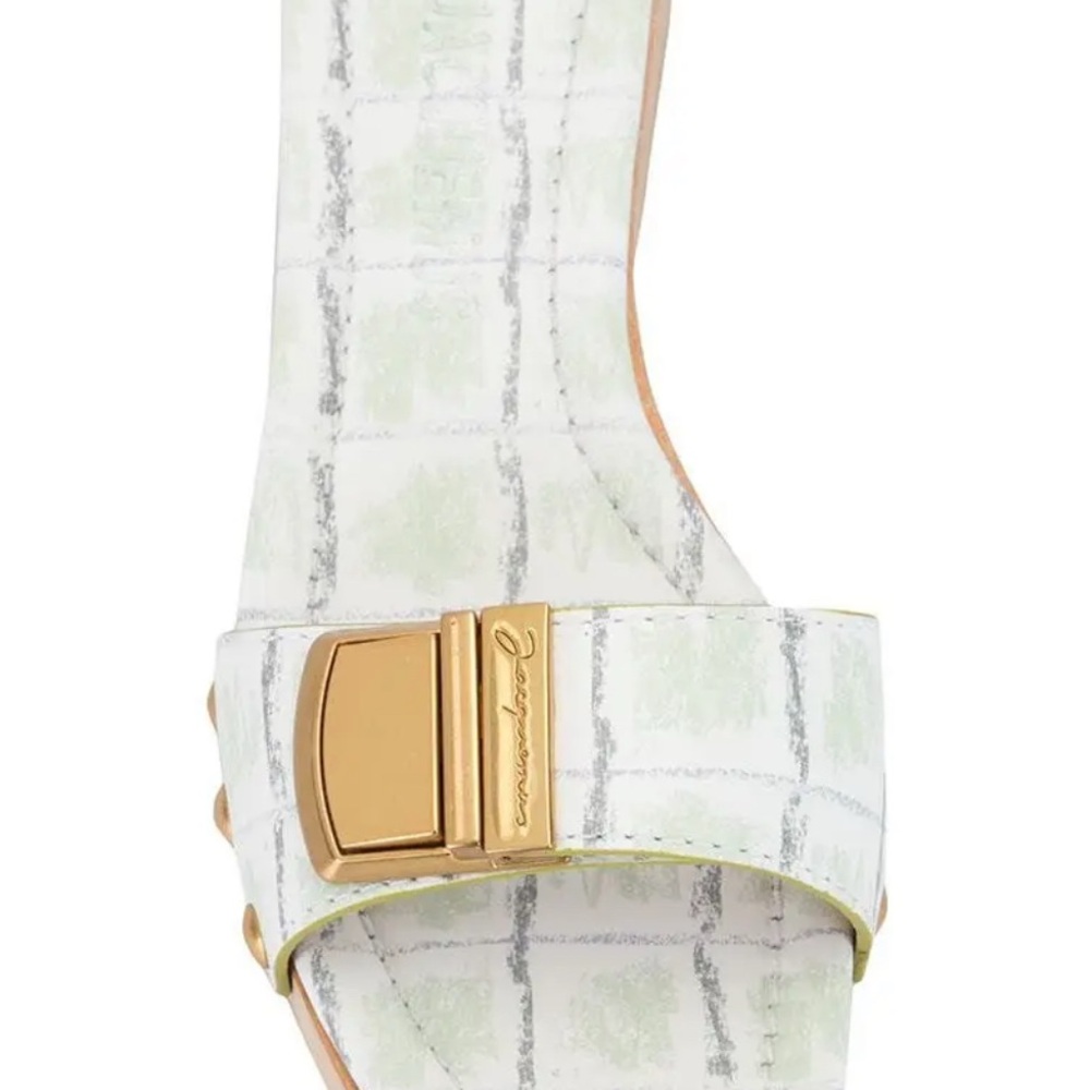Jacquemus White and Gold Sandals